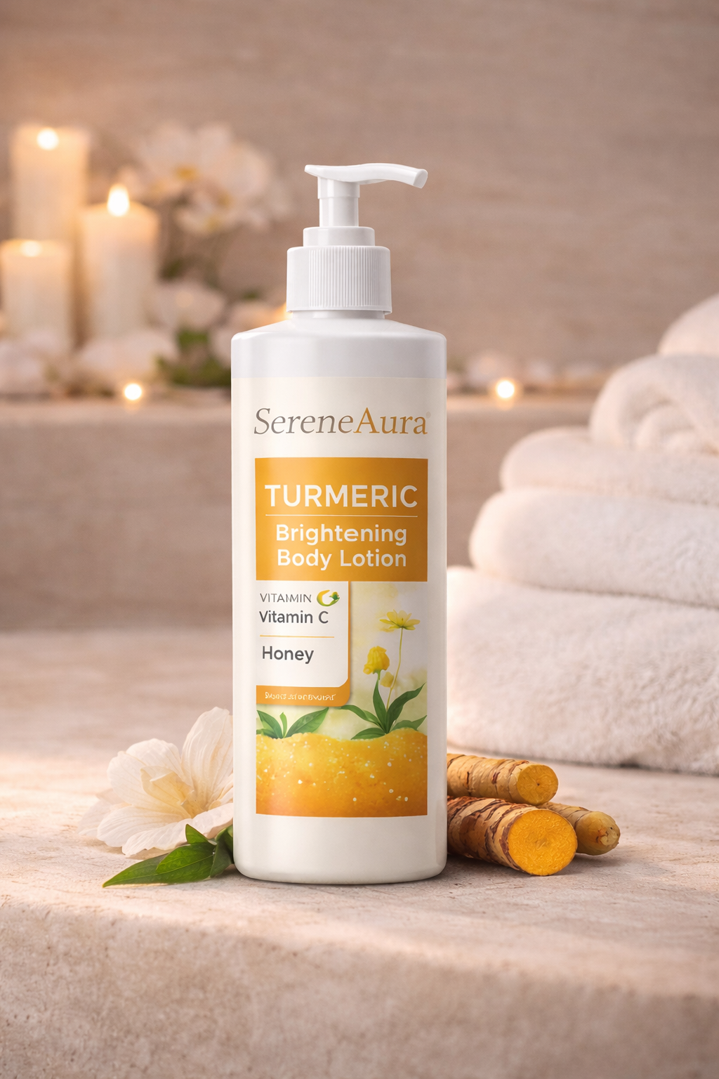 SereneAura Turmeric Brightening Body Lotion-Hydrating & Glow-Enhancing